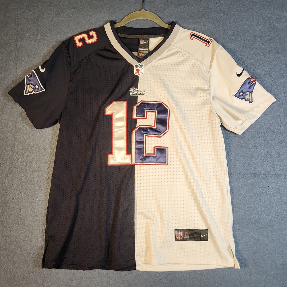New England Patriots Nike Jersey Womens 2XL Tom Brady Navy White NFL Football